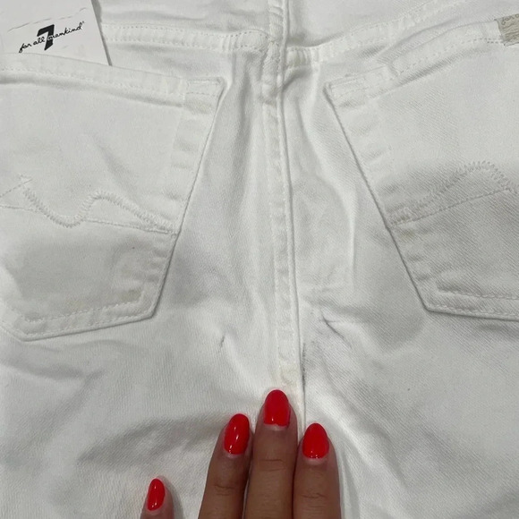 7 FOR ALL MANKIND White Shorts Size 25 - Picture 5 of 6